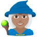 🧙🏽‍♀️ woman mage: medium skin tone display on JoyPixels